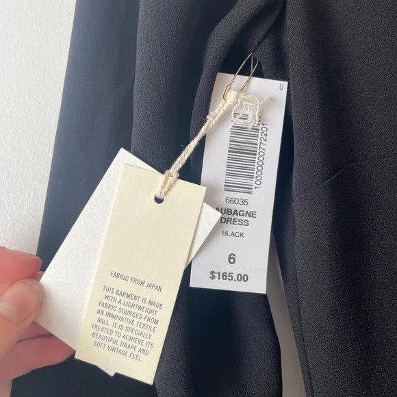 Aritzia Wilfred Aubagne Wrap Tie Front Midi Longsleeve Dress NWT Black Size 6 - Picture 7 of 8